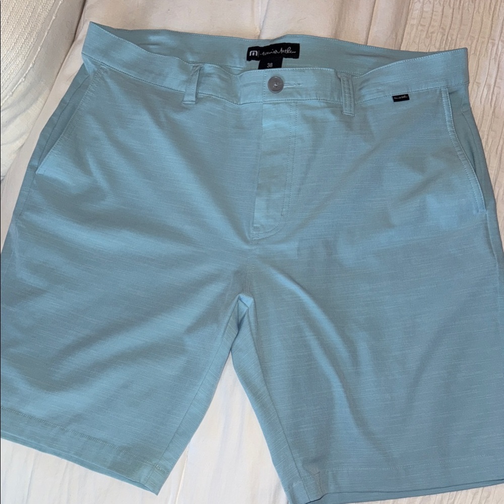 Travis Mathew Light Blue Flat Front Shorts